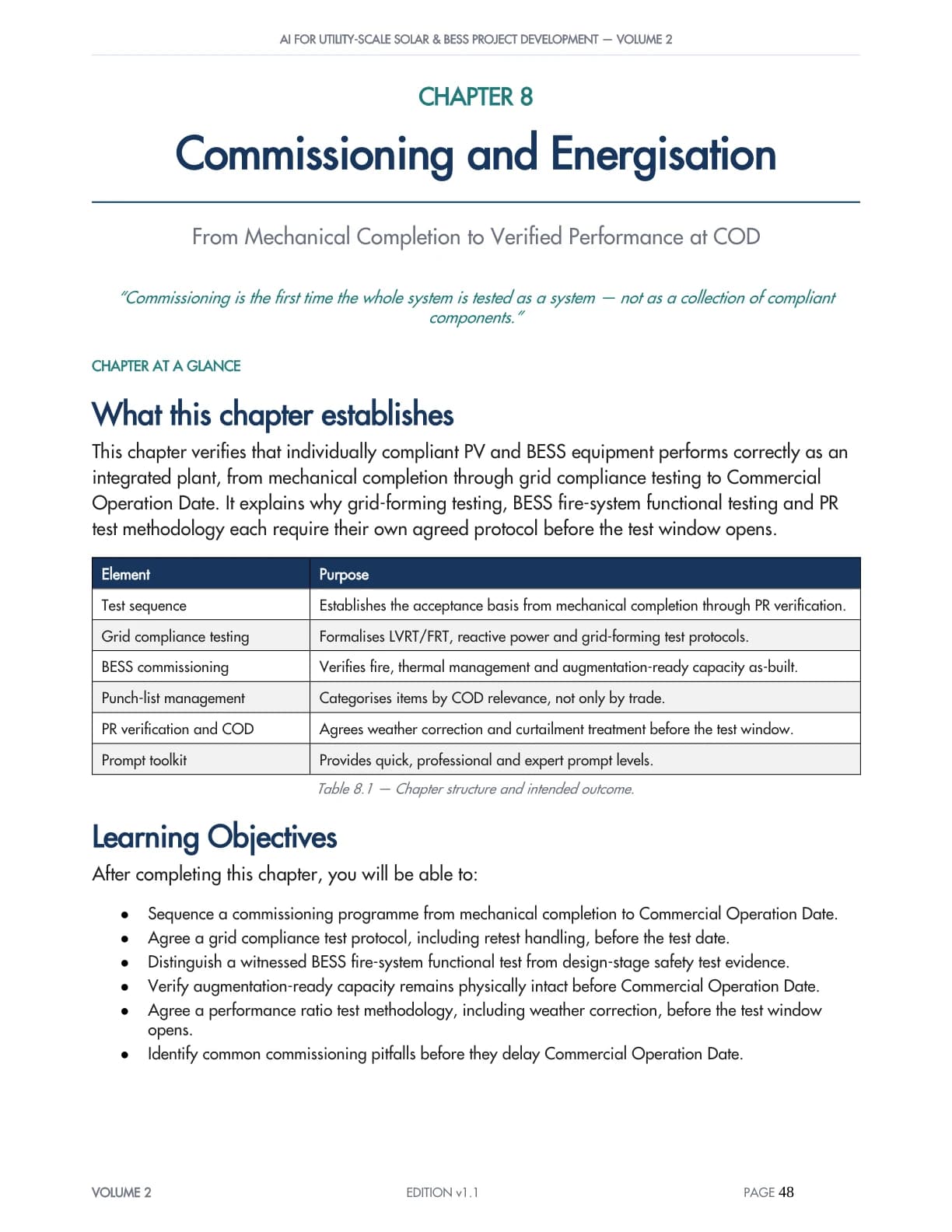 Volume 2 commissioning and energisation chapter
