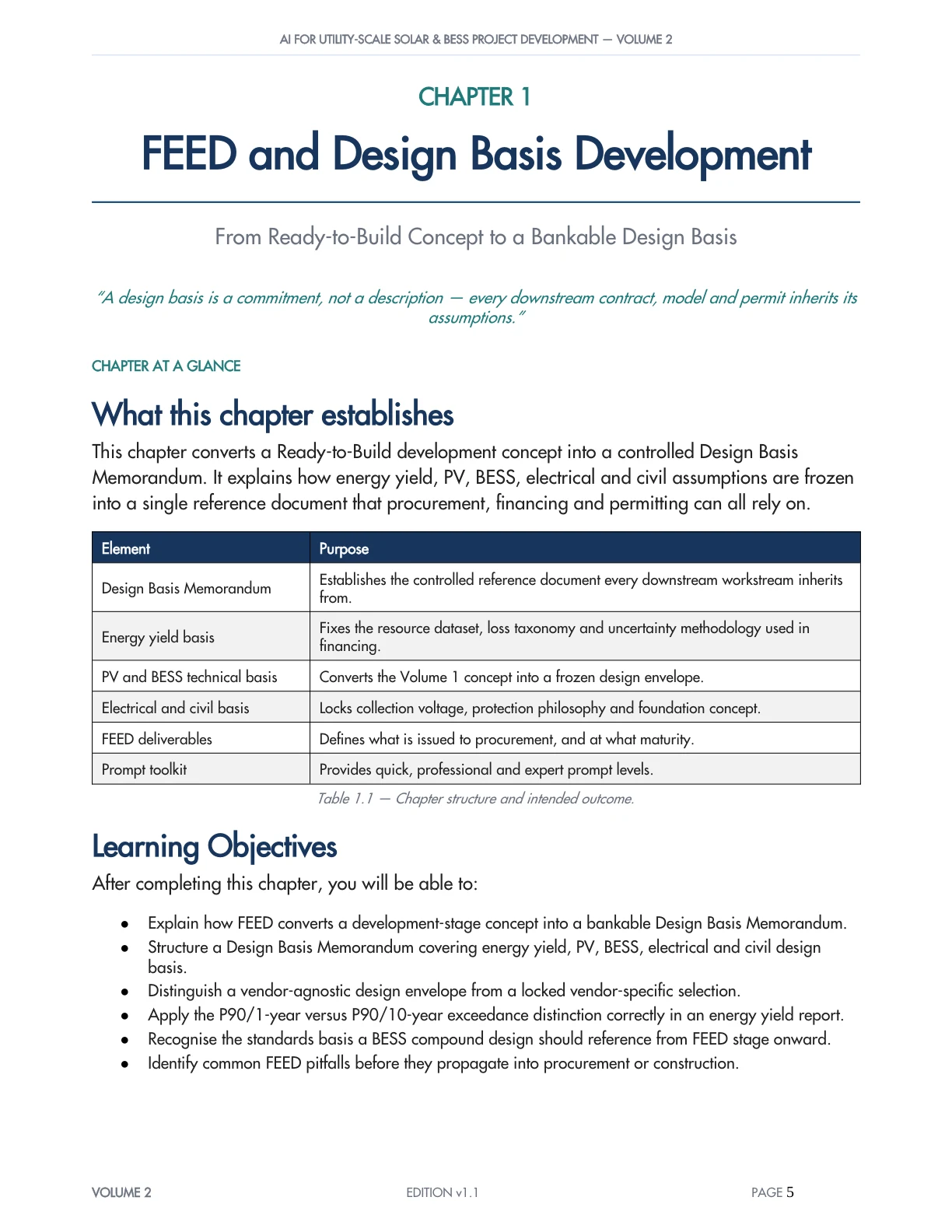 Volume 2 FEED and design basis development chapter